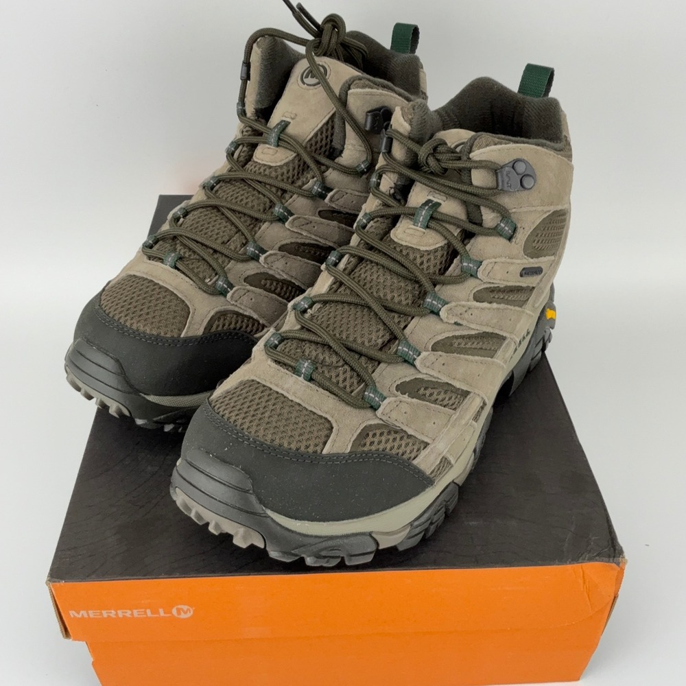 Merrell Moab 2 Mid WP Boulder Mens Hiking Boots J033323W Size 10 Wide Brown